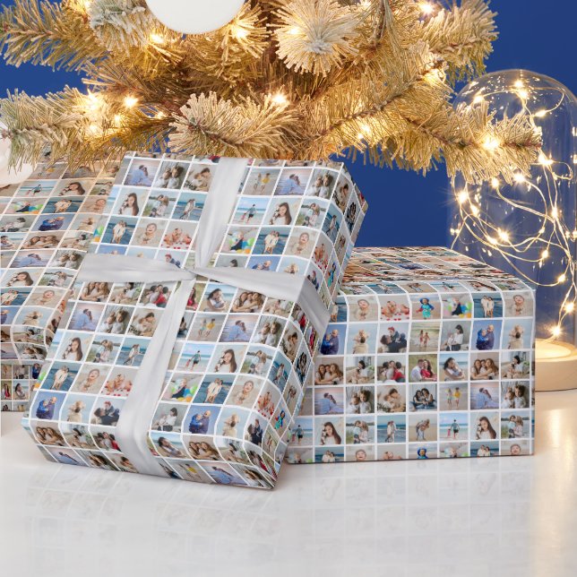 Erstellen Sie Ihre eigene 25-Foto Collage Geschenkpapier (Feiertage)
