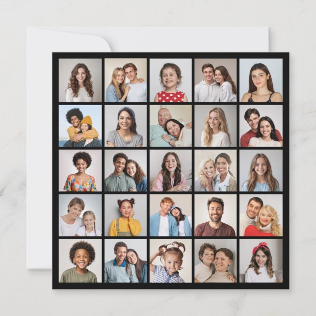Erstellen Sie Ihre eigene 25-Foto Collage Karte (Vorderseite)