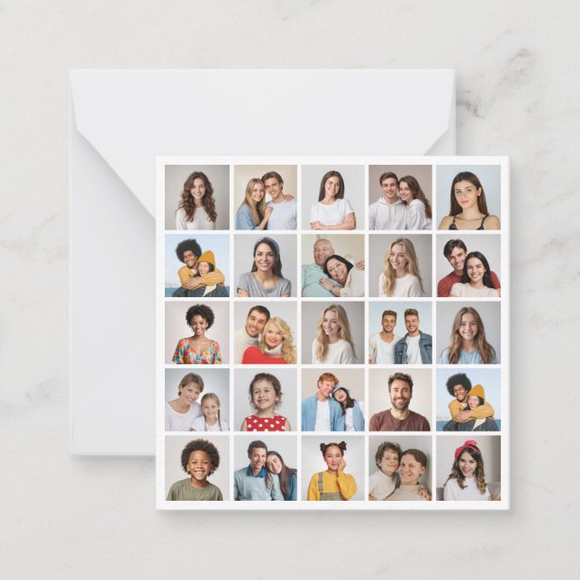 Erstellen Sie Ihre eigene 25-Foto Collage Mitteilungskarte (Vorderseite)