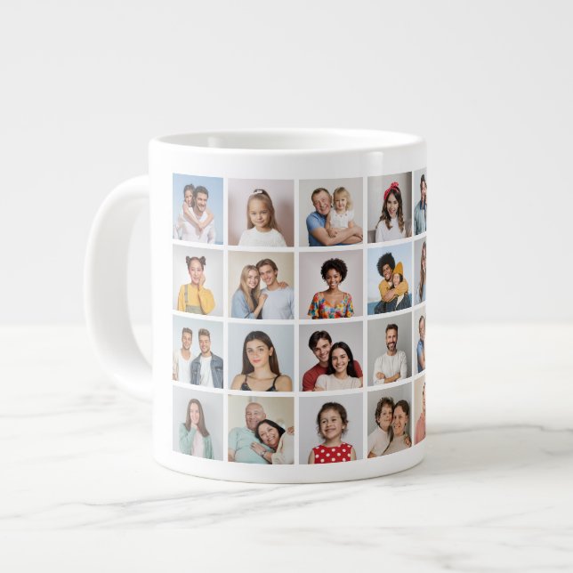 Erstellen Sie Ihre eigene 28 FotoCollage Jumbo-Tasse (Vorderseite Links)