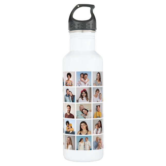 Erstellen Sie Ihre eigene 35-Foto Collage Edelstahlflasche (Vorderseite)