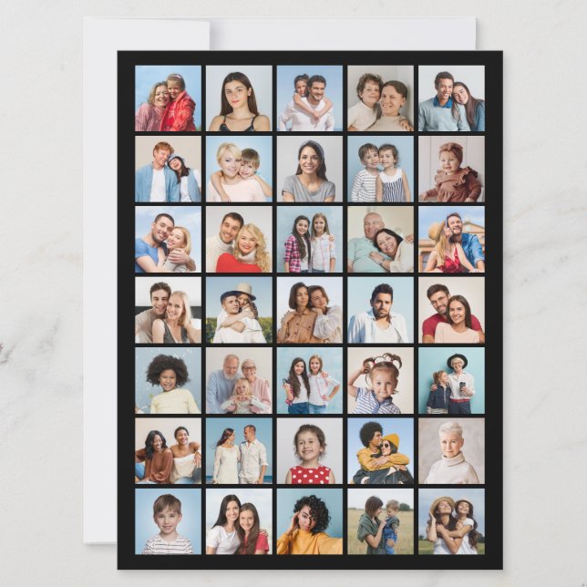 Erstellen Sie Ihre eigene 35-Foto Collage Karte (Vorderseite)