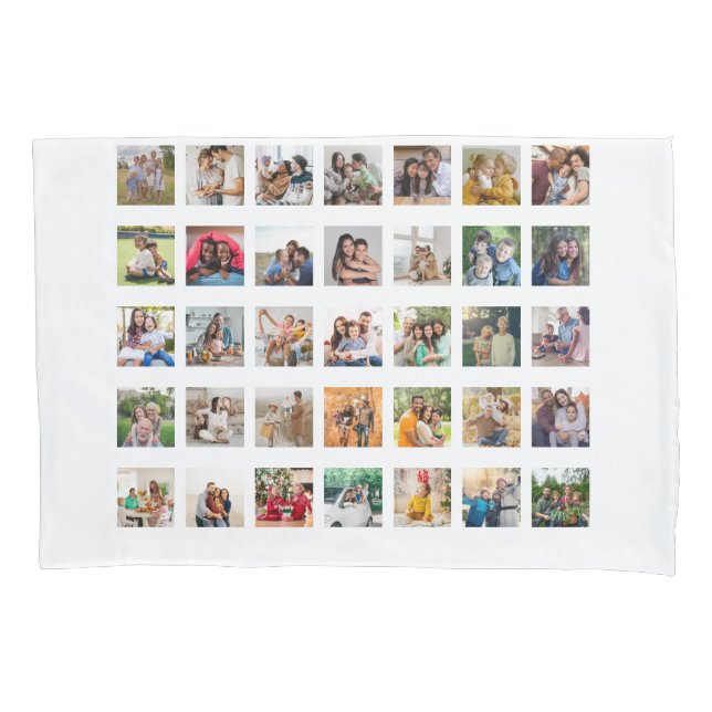 Erstellen Sie Ihre eigene 35-Foto Collage Kissenbezug (Vorderseite)