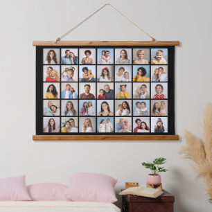 Erstellen Sie Ihre eigene 35-Foto Collage Wandteppich Mit Holzrahmen