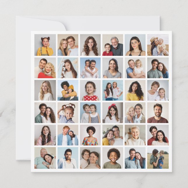 Erstellen Sie Ihre eigene 36 FotoCollage Mitteilungskarte (Vorderseite)