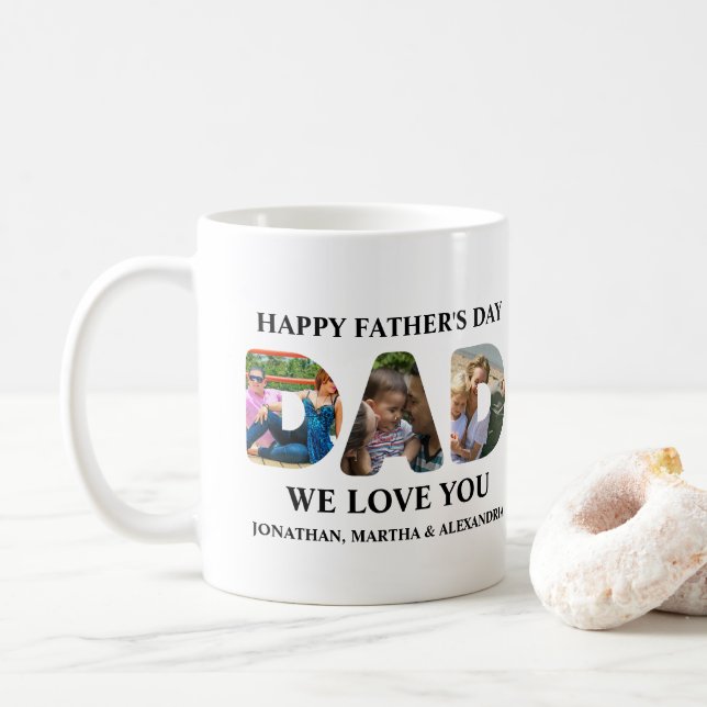 Erstellen Sie Ihre eigene 3-Foto Collage Happy Vat Kaffeetasse (Mit Donut)