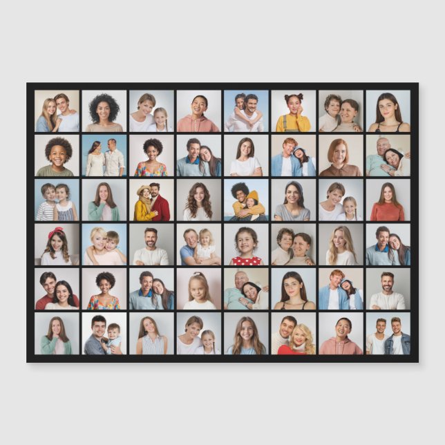 Erstellen Sie Ihre eigene 48 Foto Collage Magnetic Magnetkarte (Vorderseite)
