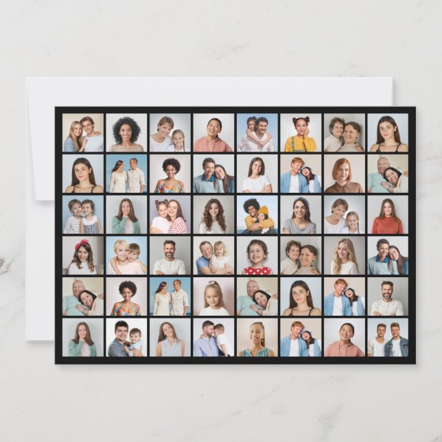 Erstellen Sie Ihre eigene 48 FotoCollage Mitteilungskarte (Vorderseite)