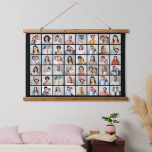 Erstellen Sie Ihre eigene 48 FotoCollage Wandteppich Mit Holzrahmen