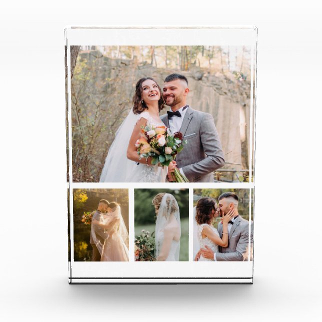 Erstellen Sie Ihre eigene 4-Foto-Hochzeitskollekti Fotoblock (Vorderseite)