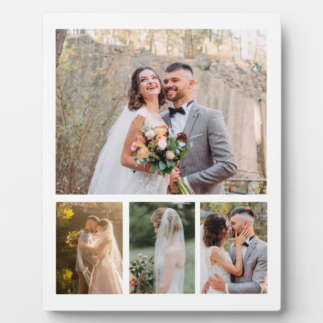 Erstellen Sie Ihre eigene 4-Foto-Hochzeitskollekti Fotoplatte (Vorderseite)