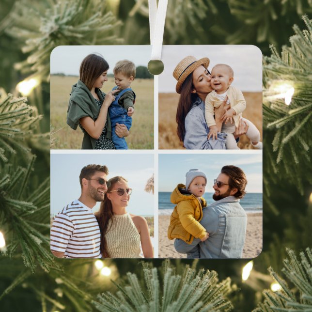 Erstellen Sie Ihre eigene 4-FotoCollage Ornament Aus Metall (InSitu)