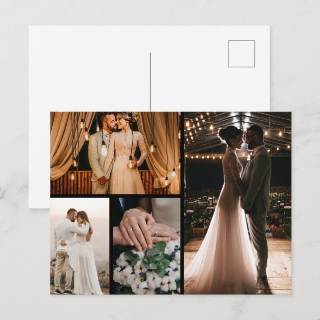 Erstellen Sie Ihre eigene 4-FotoCollage Postkarte (Vorne/Hinten)