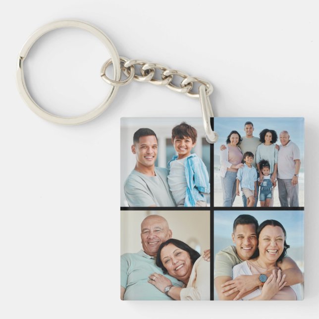 Erstellen Sie Ihre eigene 4-FotoCollage Schlüsselanhänger (Vorderseite)