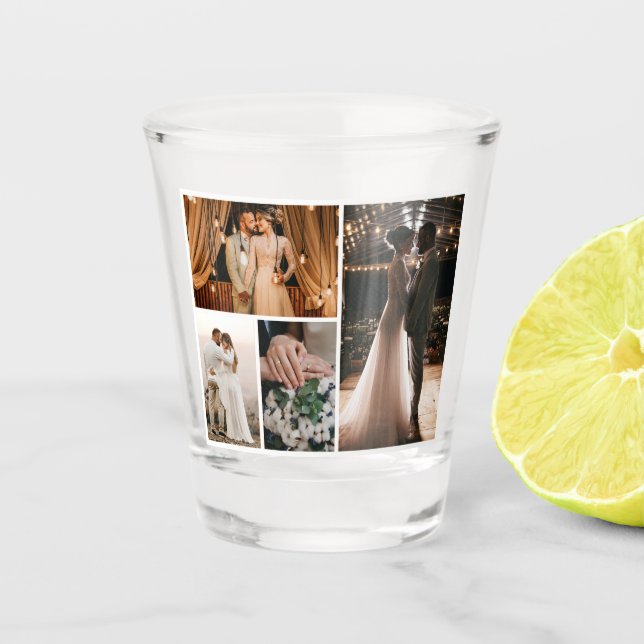 Erstellen Sie Ihre eigene 4-FotoCollage Schnapsglas (Vorderseite)