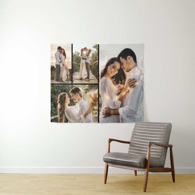 Erstellen Sie Ihre eigene 4-FotoCollage Wandteppich (Beispiel (Horizontal))
