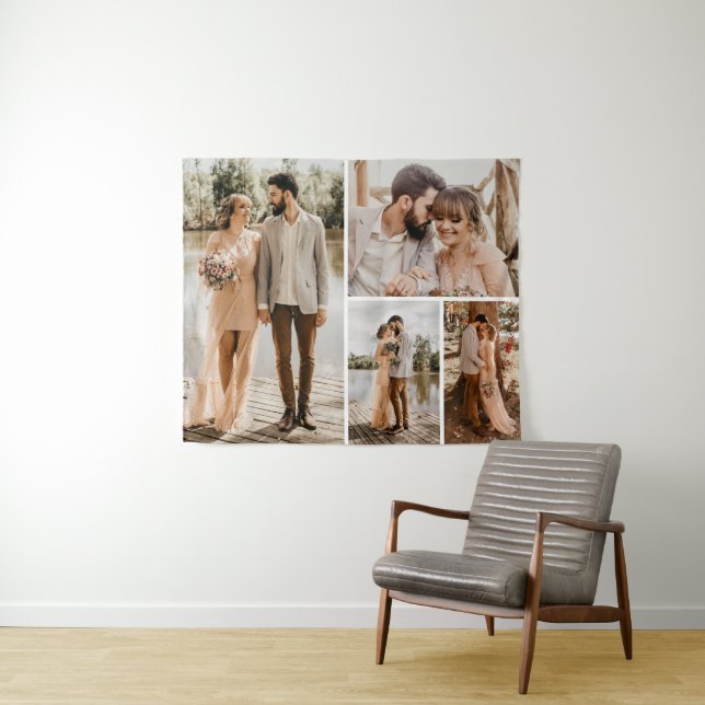 Erstellen Sie Ihre eigene 4-FotoCollage Wandteppich (Beispiel (Horizontal))