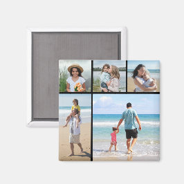 Erstellen Sie Ihre eigene 5-Bild Collage bearbeitb Magnet