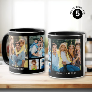 Erstellen Sie Ihre eigene 5-Familie Foto Collage B Tasse
