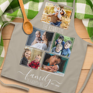 Erstellen Sie Ihre eigene 5-Foto-Collage Familienn Schürze
