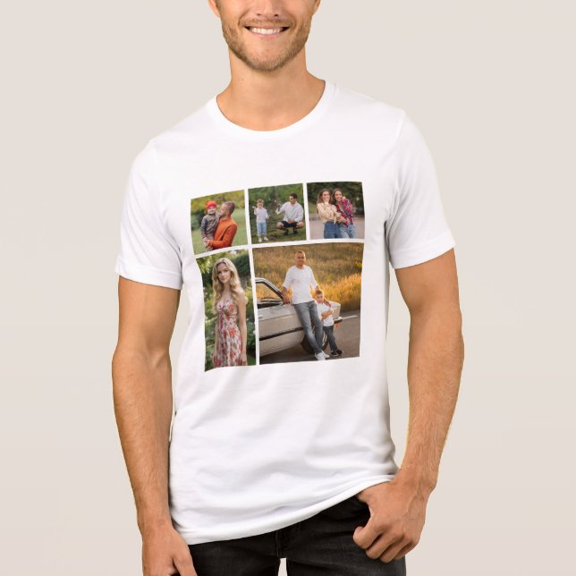 Erstellen Sie Ihre eigene 5-Foto Collage Unisex Tri-Blend Shirt (Vorderseite)