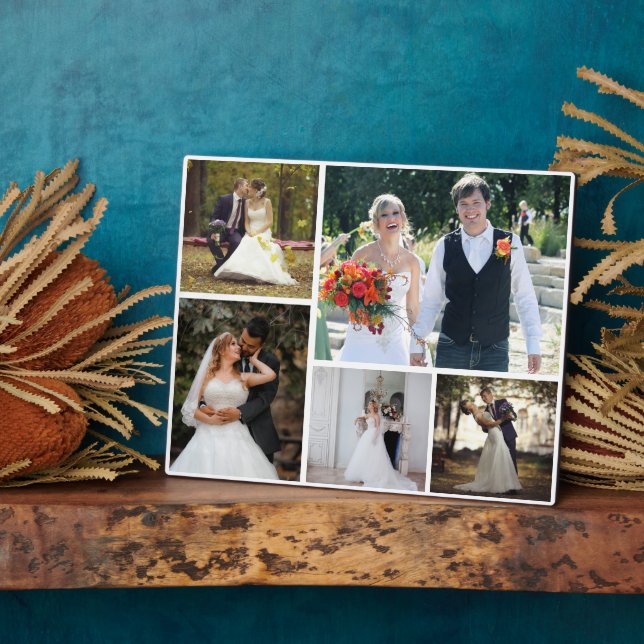 Erstellen Sie Ihre eigene 5-Foto-Hochzeitskollekti Fotoplatte (Seite)
