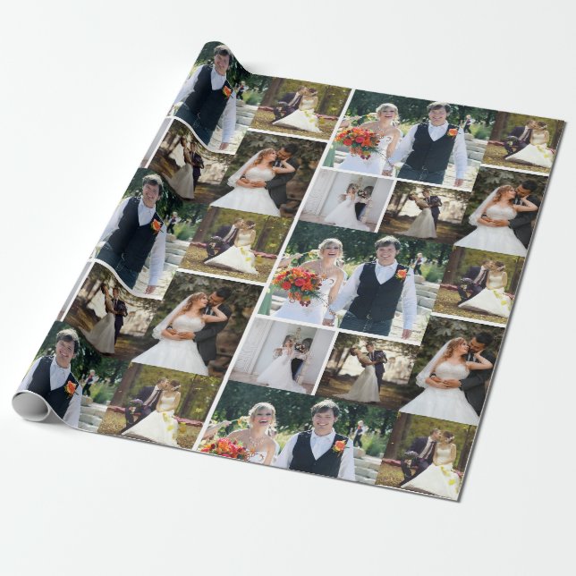 Erstellen Sie Ihre eigene 5-Foto-Hochzeitskollekti Geschenkpapier (Ungerollt)