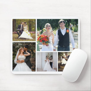 Erstellen Sie Ihre eigene 5-Foto-Hochzeitskollekti Mousepad