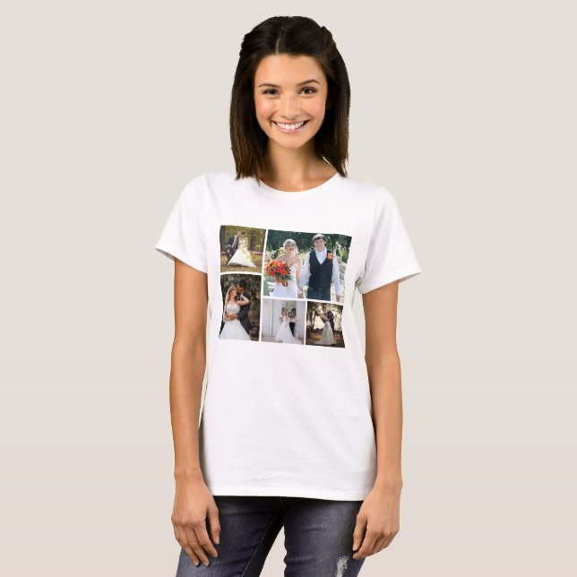 Erstellen Sie Ihre eigene 5-Foto-Hochzeitskollekti T-Shirt (Vorne ganz)