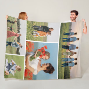 Erstellen Sie Ihre eigene 5-FotoCollage Fleecedecke