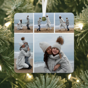 Erstellen Sie Ihre eigene 5-FotoCollage Ornament Aus Metall