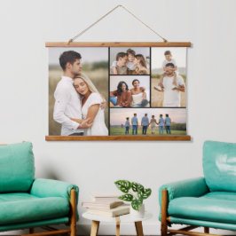 Erstellen Sie Ihre eigene 5-FotoCollage Wandteppich Mit Holzrahmen
