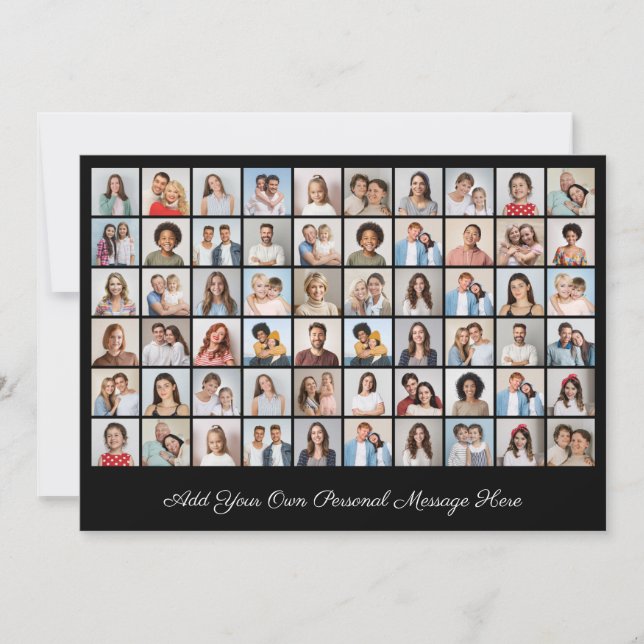 Erstellen Sie Ihre eigene 60-Foto-Collage hinzufüg Einladung (Vorderseite)
