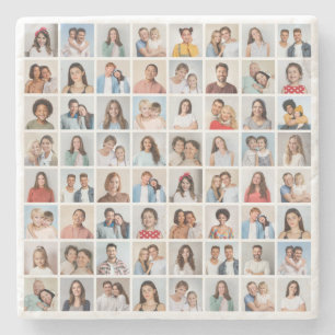 Erstellen Sie Ihre eigene 64-Foto-Collage Steinuntersetzer