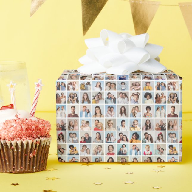Erstellen Sie Ihre eigene 64 FotoCollage Geschenkpapier (Geburtstagsparty)