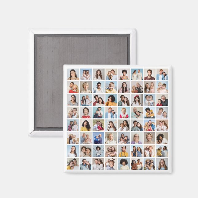 Erstellen Sie Ihre eigene 64 FotoCollage Magnet (Vorderseite/Rückseite)