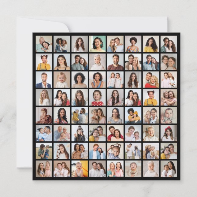 Erstellen Sie Ihre eigene 64 FotoCollage Mitteilungskarte (Vorderseite)