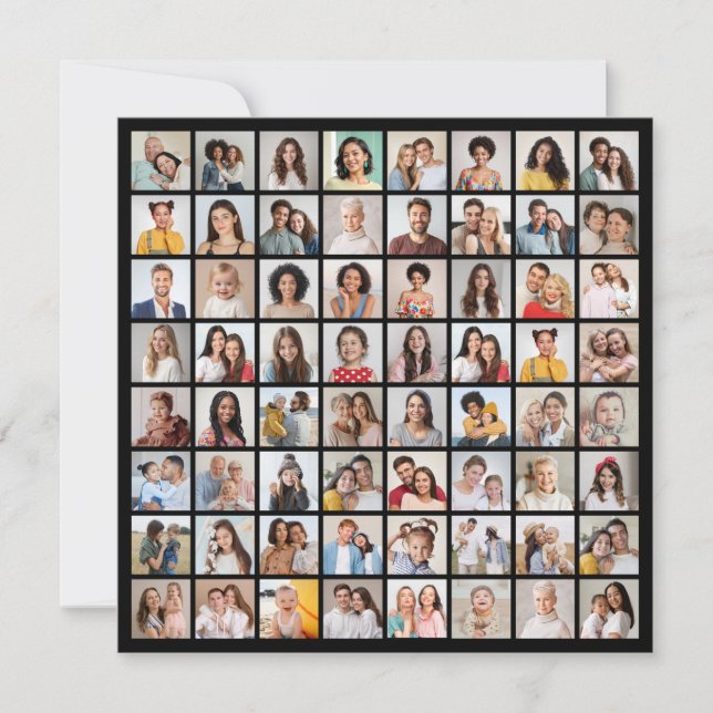 Erstellen Sie Ihre eigene 64 FotoCollage Mitteilungskarte (Vorderseite)