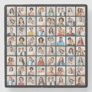 Erstellen Sie Ihre eigene 64 FotoCollage Steinuntersetzer
