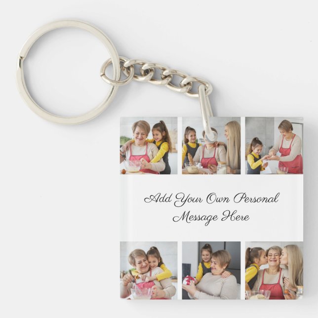 Erstellen Sie Ihre eigene 6-Foto-Collage Hinzufüge Schlüsselanhänger (Vorderseite)
