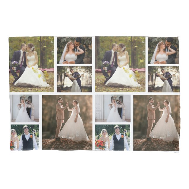 Erstellen Sie Ihre eigene 6-Foto-Hochzeitskollekti Kissenbezug (Vorderseite)