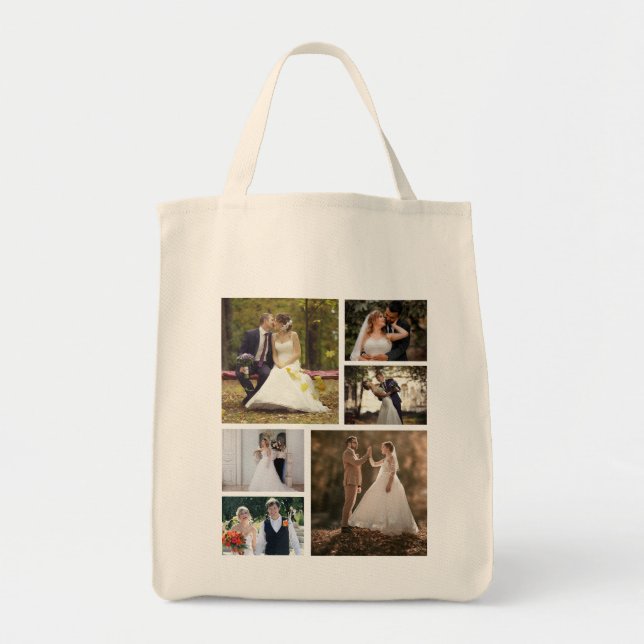 Erstellen Sie Ihre eigene 6-Foto-Hochzeitskollekti Tragetasche (Vorne)