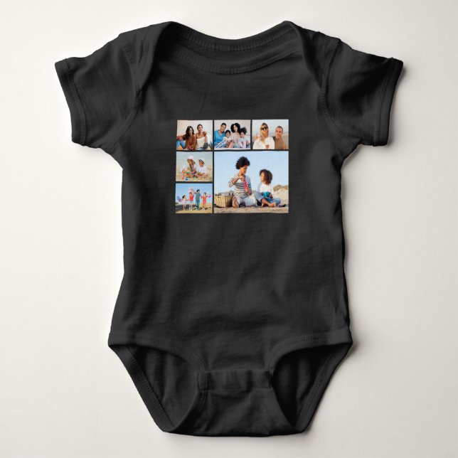 Erstellen Sie Ihre eigene 6 FotoCollage Baby Strampler (Vorderseite)