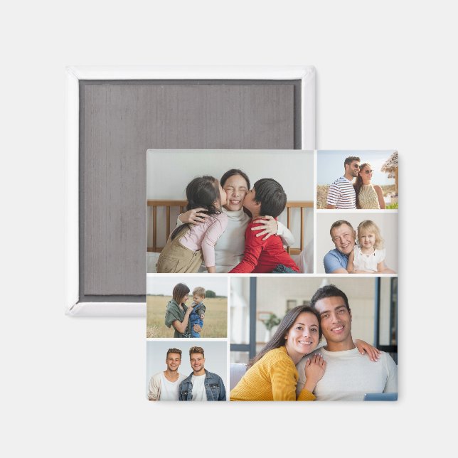 Erstellen Sie Ihre eigene 6 FotoCollage Magnet (Vorderseite/Rückseite)