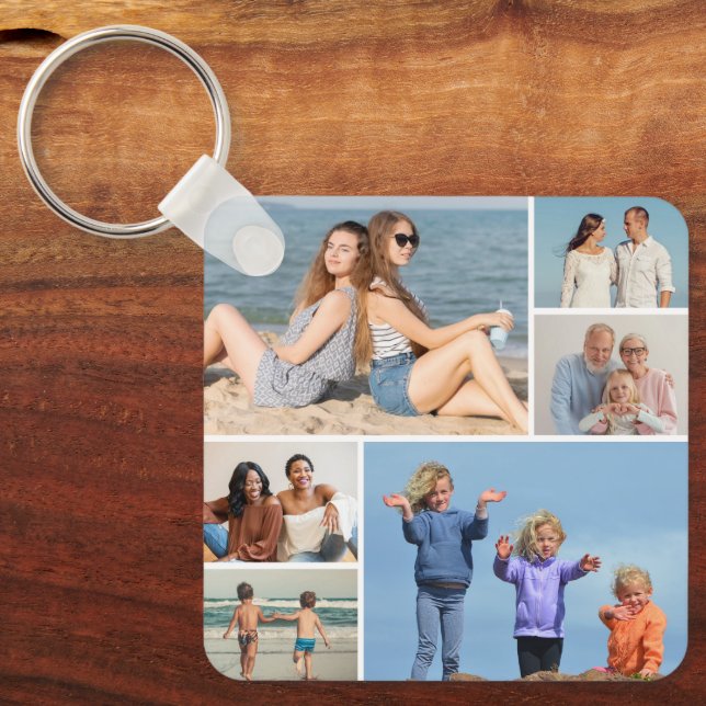 Erstellen Sie Ihre eigene 6 FotoCollage Schlüsselanhänger (Vorderseite)
