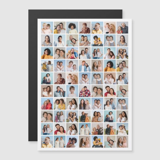Erstellen Sie Ihre eigene 70 Fotocollage Magnetkar Magnetkarte (Vorne/Hinten)