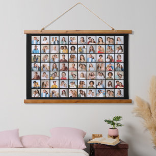 Erstellen Sie Ihre eigene 70 FotoCollage Wandteppich Mit Holzrahmen