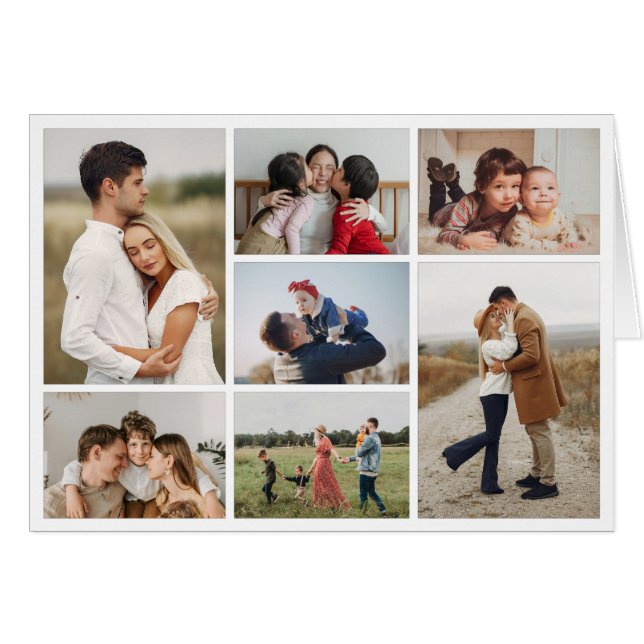Erstellen Sie Ihre eigene 7 Foto Collage Grußkarte (Vorderseite (Horizontal))