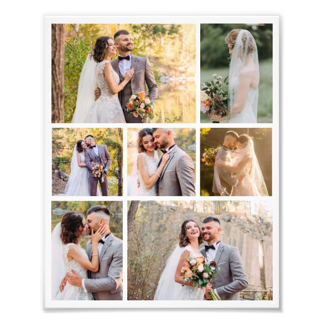 Erstellen Sie Ihre eigene 7-Foto-Hochzeitskollekti Fotodruck (Vorne)