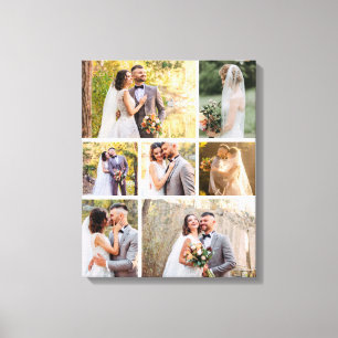 Erstellen Sie Ihre eigene 7-Foto-Hochzeitskollekti Leinwanddruck